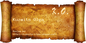 Kuzmits Olga névjegykártya