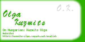 olga kuzmits business card